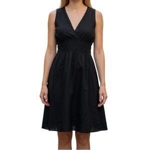 CONVERSE One Star Cotton Midi Dress Black Sleeveless V-Neck Lined SK8 Size Large